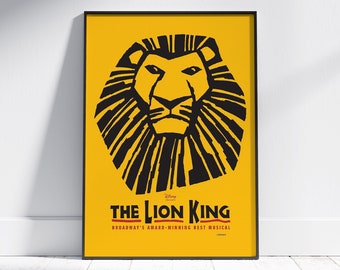 The Lion King The Musical -  West End - Broadway Play - Musicals - Theatre Vintage Poster Print  Wall Art - A5 A4 A3 A2