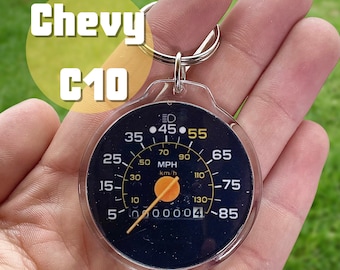 Vintage Chevy C10 Truck Speedometer Keychain, Chevy Gifts, Chevy Truck Gift, Automotive Gift, Mechanic Gift, Car guy Gift