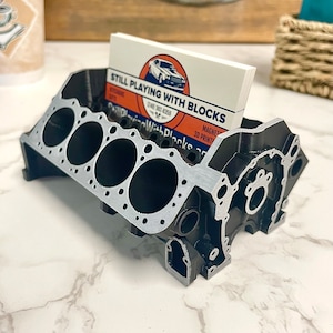 Small Block Chevy V8 Card Holder, Chevrolet Engine Block, Car Guy Gift, Automotive Decor, Chevy Gift, Automotive Gift, Car Mechanic Gifts