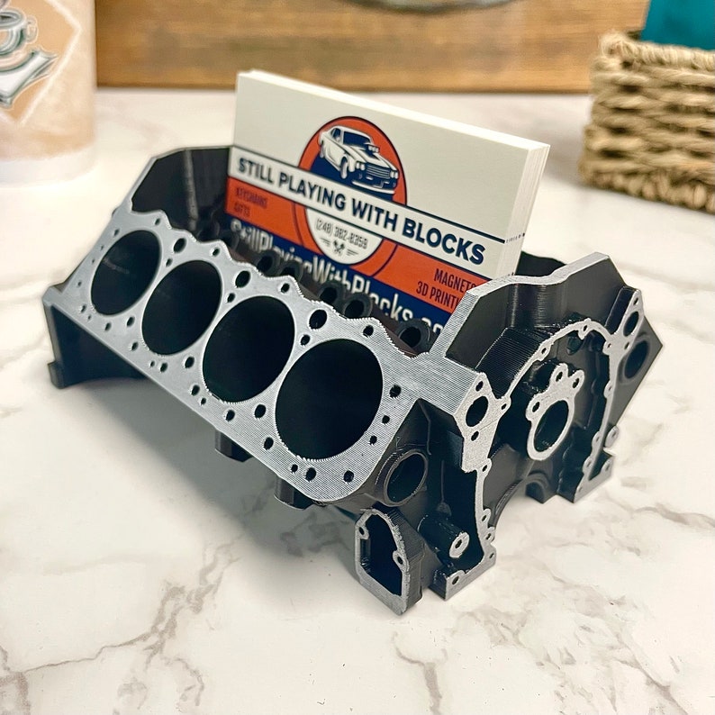 Small Block Chevy V8 Card Holder, Chevrolet Engine Block, Car Guy Gift ...