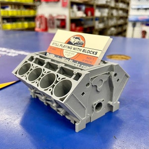 Portatarjetas V8 original, bloque de motor Chevrolet, regalo para amantes de los autos, decoración automotriz, regalo de Chevy, regalo automotriz, regalos para mecánicos de autos