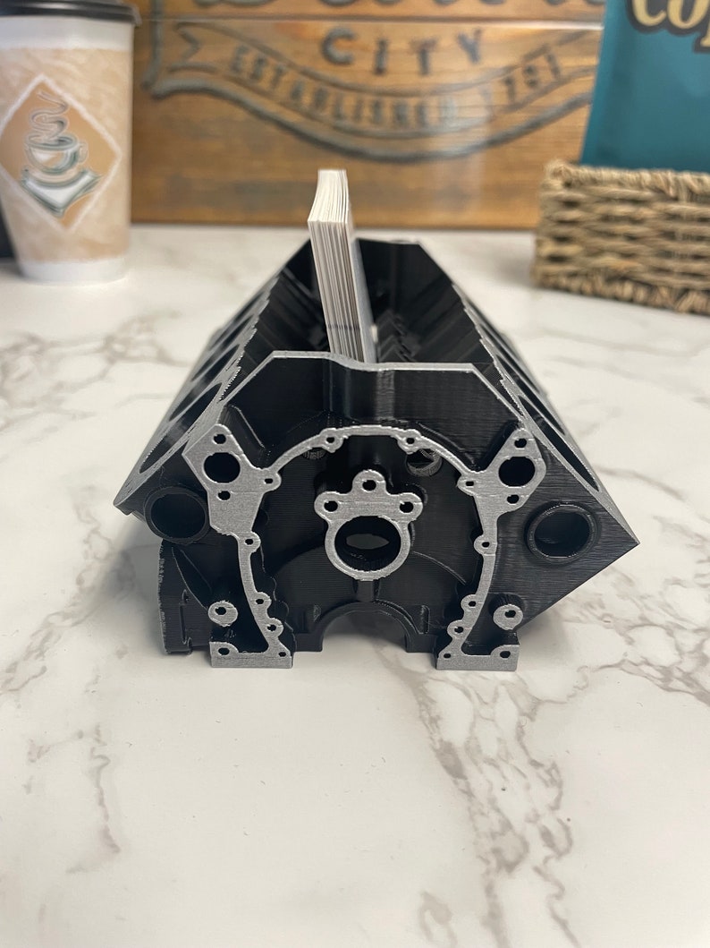Small Block Chevy V8 Card Holder, Chevrolet Engine Block, Car Guy Gift