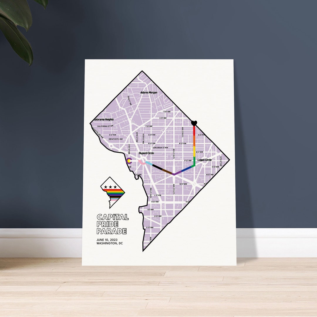 DC Pride Parade Map Poster Digital Download Pride Parade Etsy