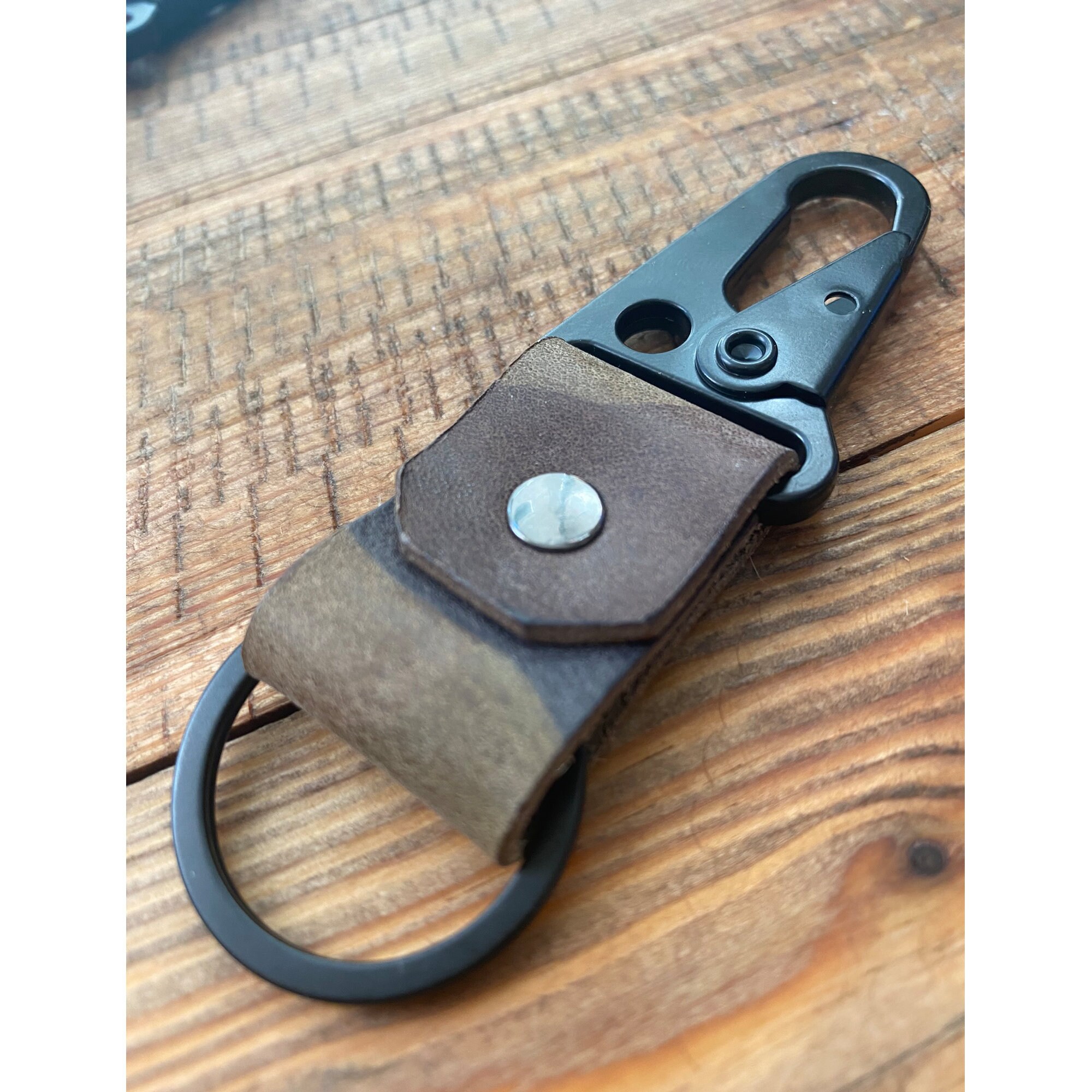 Handmade Top Grain Leather Keyring EDC Key Fob Tactical Sling Clip - Etsy