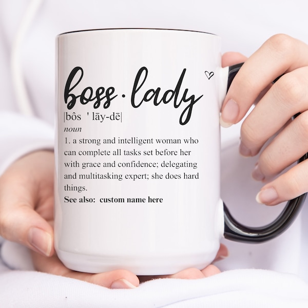 Personalized Boss Lady Coffee Mug, Girl Boss Coffee Mug, Boss Lady Definition Coffee Mug, Boss Day Gift Idea, Boss Babe Mug, Boss Babe Gifts