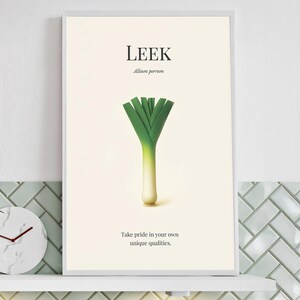 Lauch Botanische Kunst Druck – Digital Download | Vintage rote Pflanze Poster, Feuerblume Wanddekor, Cottagecore Botanisches Geschenk für Naturliebhaber