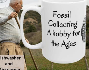 Taza de cerámica Papaw de coleccionista de fósiles / Fósiles de dinosaurios, temática paleontológica