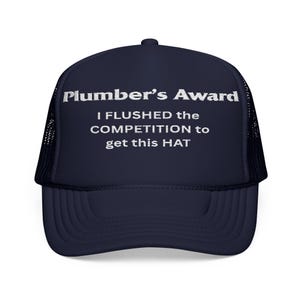 Plumber&#39;s Award Baseball Cap, Unique Gift Idea, Adjustable Mesh Cap, Custom Foam Hat