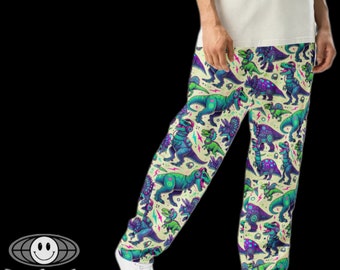 Festival Dino Wide-leg joggers | Festival Pants | Rave Clothes | Festival outfits | Sweat Pants | Men's and Women's | Rave Accessory |