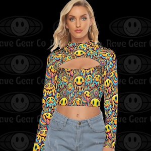 Melt With Me Festival Cutout Tight Crop Top Rave Wear, Festival Womens Outfit, Festival Clothing, Rave Bodysuit Lost Lands Electric Forest