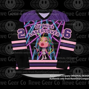 Lil Miss Laser Lover Lightweight Festival Hockey Jersey – EDM Rave Clothing, Womens Festival Wear, Lost Lands Outfit, EDC