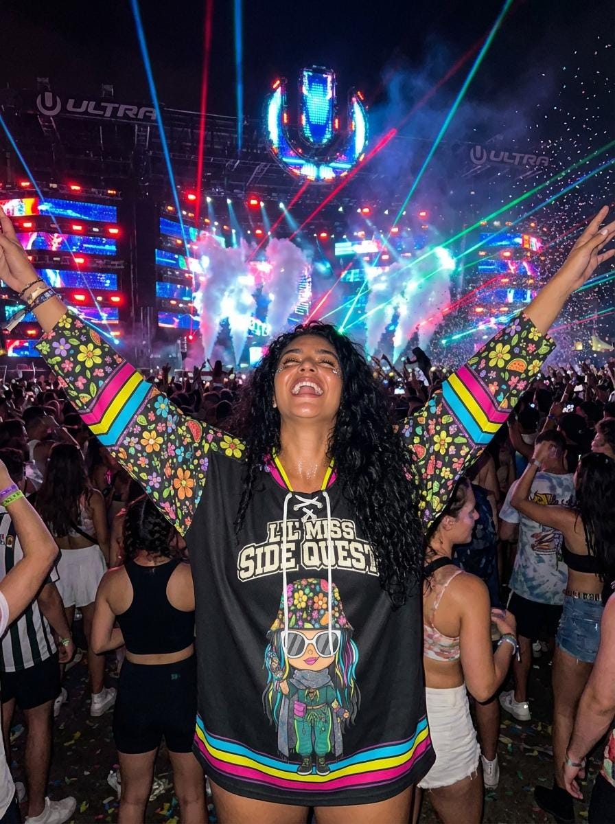 Lil ' Miss Sidequest Hockey Jersey – EDM Rave Festival Outfit – Cute ...