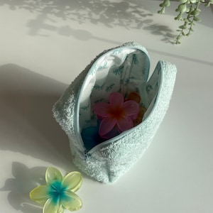 Make-up Tasche, Mint Terry Make-up Tasche, Kosmetiktasche, Terry Make-up Tasche, Reisetasche, gesteppte Baumwollkosmetiktasche, Kulturtasche, Weihnachtsgeschenk für Sie