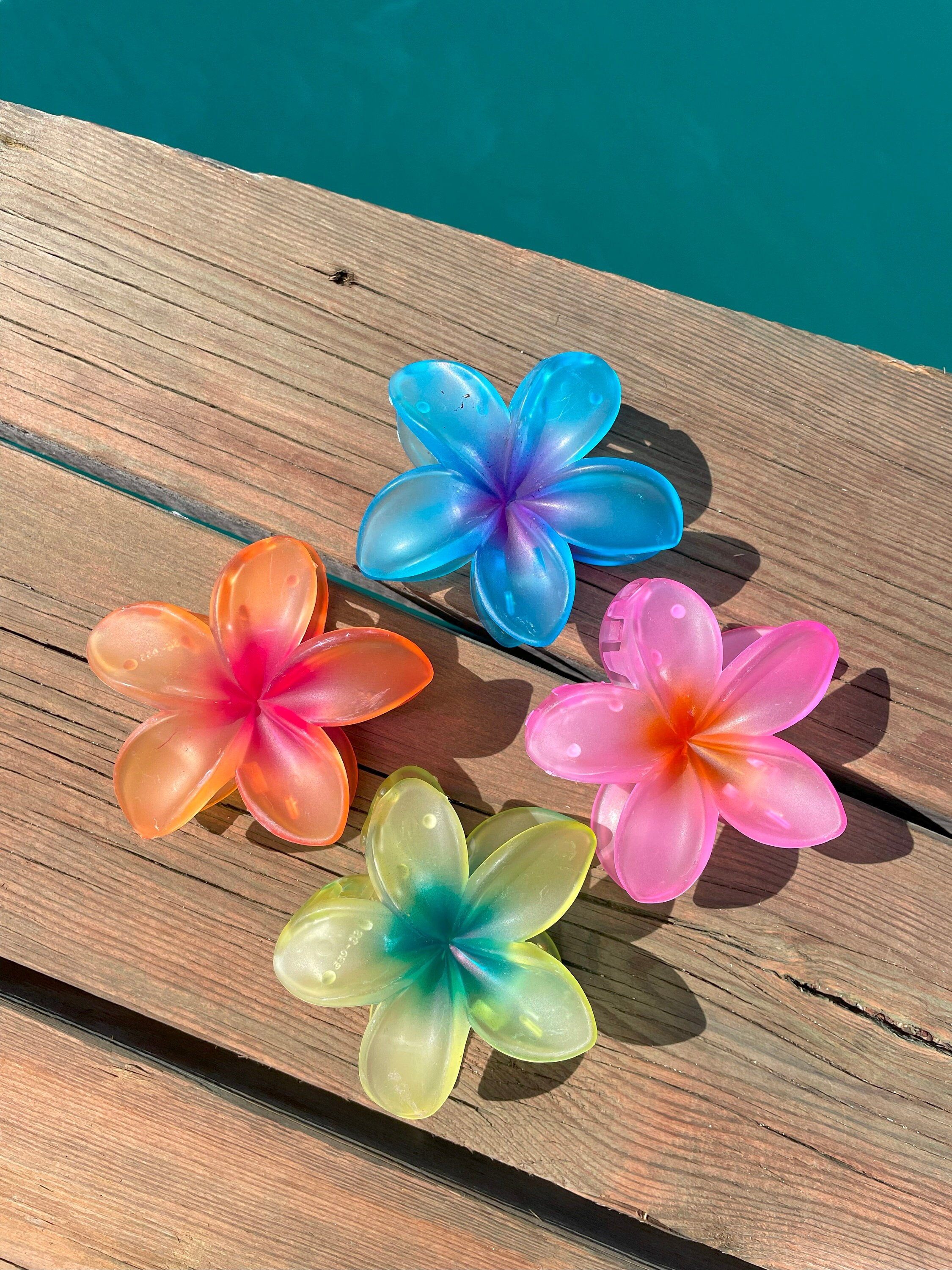 24Pcs Tropical Flower Hair Clips - Cute Plumeria Claw Clips for Beach & Luau Fun Amazon.com : Flower Hair Claw Clips for Women, 6 Pack  main image 3