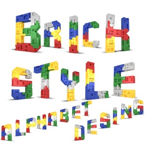 Brick style alphabet design,original brick print files,building block,font,kids,toys,blue,green,red,yellow,png svg pdf jpg puzzle font brick
