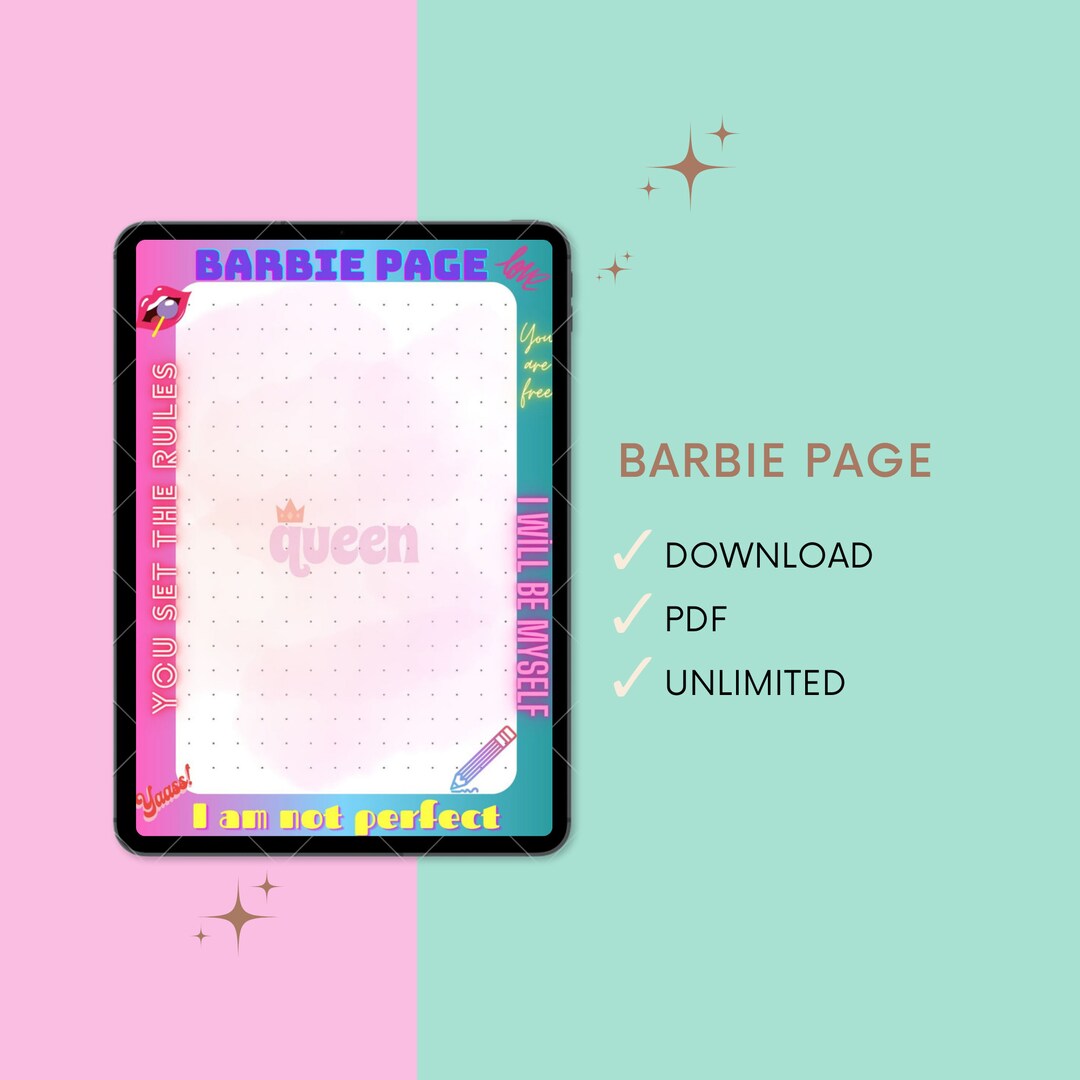 Barbie Dream Planner: Pink Themed Daily Worksheet PDF, Digital Planner, Barbie Gift, Cute Barbie ...