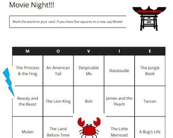 Movie Night Bingo-Family Fun