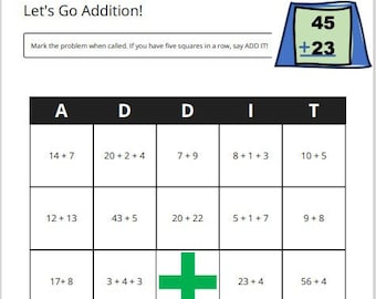 Educational Games: Math Bingo Addition