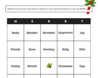 Merry Christmas Bingo! Fun for Families, Classrooms & Parties!