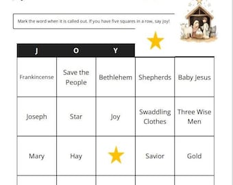 Joy to the World Bingo! Party or Event Fun for Families, School or Church Events