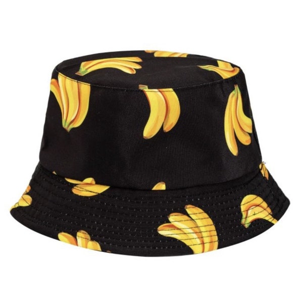 Banana Bucket Hat | Festival Hat | Summer Hat | Fishing Hat | Rave Hat | Fits In Your Pocket | Trendy Bucket Hat | Festival Fashion