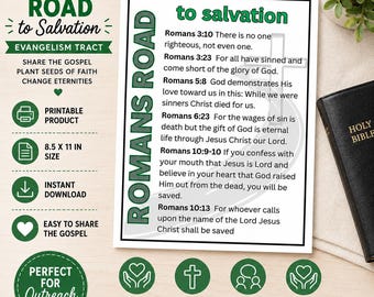 Romans Road to Salvation Tract – Christian Evangelism Cards for Outreach & Ministry