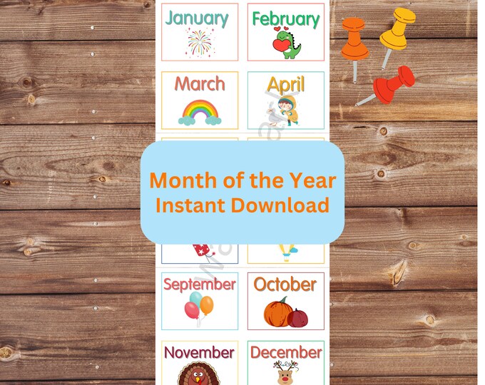Months of the Year KANNADA Flash Cards, 12 Bilingual Cards, Montessori ...