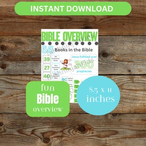 Bible Overview Printable for Kids | Christian Teaching Tool | Scripture Learning PDF