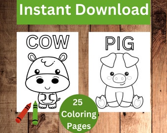 Animal Coloring Pages for Kids | Printable Animal Worksheets with Names | Fun & Educational PDF