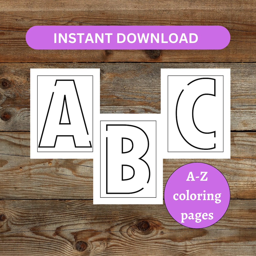 ABC Coloring Pages 26 ABC Coloring Pages for Pre k and Kindergarten Etsy