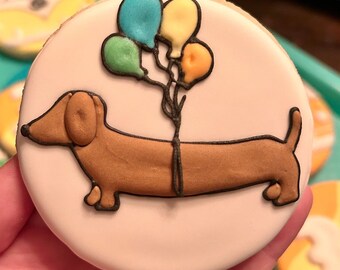 Dachshund Birthday Cookies- 1 dozen