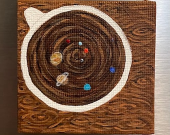 Mini peinture acrylique (aimant de 2,5 pouces) : espacée