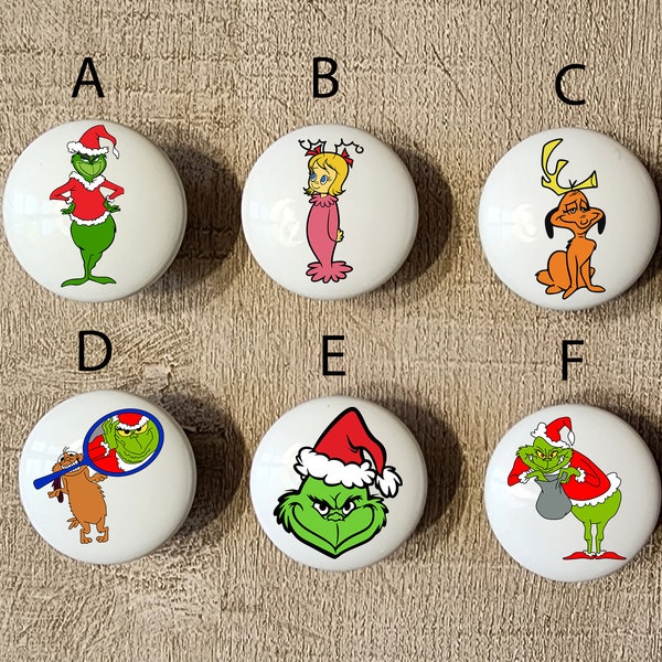 Christmas Character Knobs / Custom Christmas Knobs / Christmas Cartoon Cabinet Knobs/ Custom Holiday Pulls