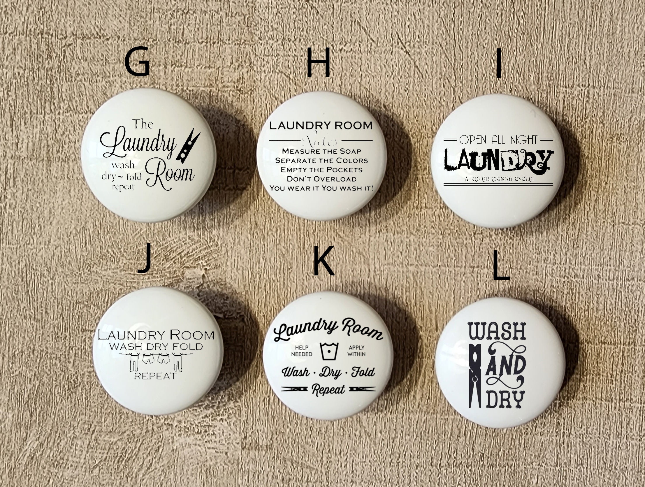 Custom Ceramic Laundry Knobs / Custom Laundry Door / Ceramic