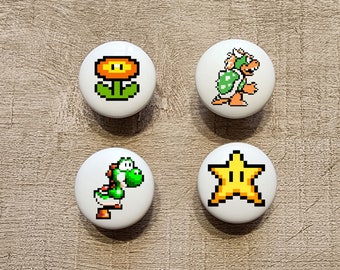 Video Game Character Ceramic Knobs / Bedroom Dresser Knob / Video Game Cartoons Drawer Knobs / Gamer Décor