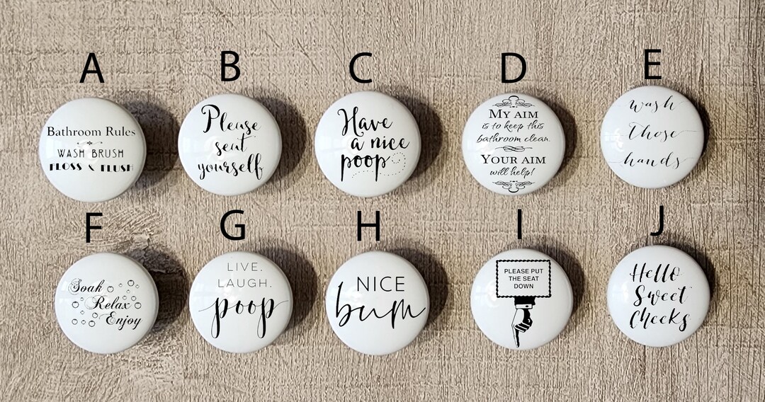 Custom Ceramic Bathroom Knobs / Custom Bathroom Door / Vintage
