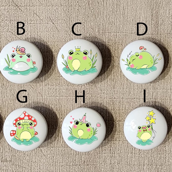 Cute Frog Nursery Knobs / Custom Kitchen Knobs / Cute Cabinet Knobs / Frog Dresser Knobs / Cute Children's Room Idea