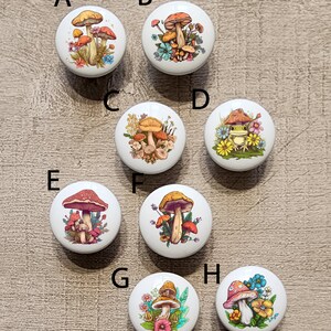 Cottagecore Mushrooms / Hand Drawn Kitchen Knobs / Custom Kitchen Cabinet Knobs / Custom Mushroom Cabinet Pulls