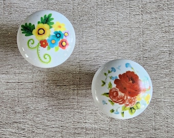 Pioneer Woman Inspired Dresser Knobs / Custom Ceramic Pioneer Woman Inspired Cabinet Knob / Vintage Cabinet Knobs