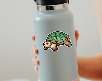 Geometric Turtle Sticker, Cool Turtle Decal, Modern Turtle, Laptop Sticker, Planner Sticker, Notebook Sticker, Water Bottle Sticker
