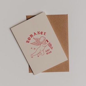 Romanze ist nicht tot Valentinstag Karte | Freche Amor Geschenkkarte | Retro Skater Ästhetik | Liebe | Coole Illustration