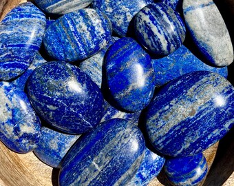 Lapis Lazuli Palm Stones | Natural Blue Healing Crystals | Custom Sizes (1-9 oz) | Meditation & Spiritual Stones | #CrystalHealing