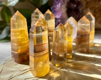 Radiant Yellow Fluorite Towers: Uplift Your Space! Align Chakras, Illuminate Aura Crystal Energy | Get Mental Clarity #PositiveVibes