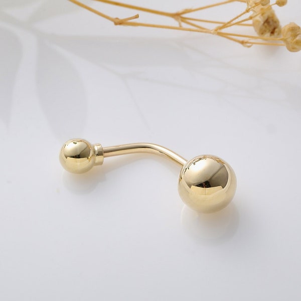 Sphere Belly Piercing, Sphere Piercing, Belly Button Rings, 14K Gold Piercing, Dainty Piercing, Belly Jewelry, Belly Ring, Moms Gift