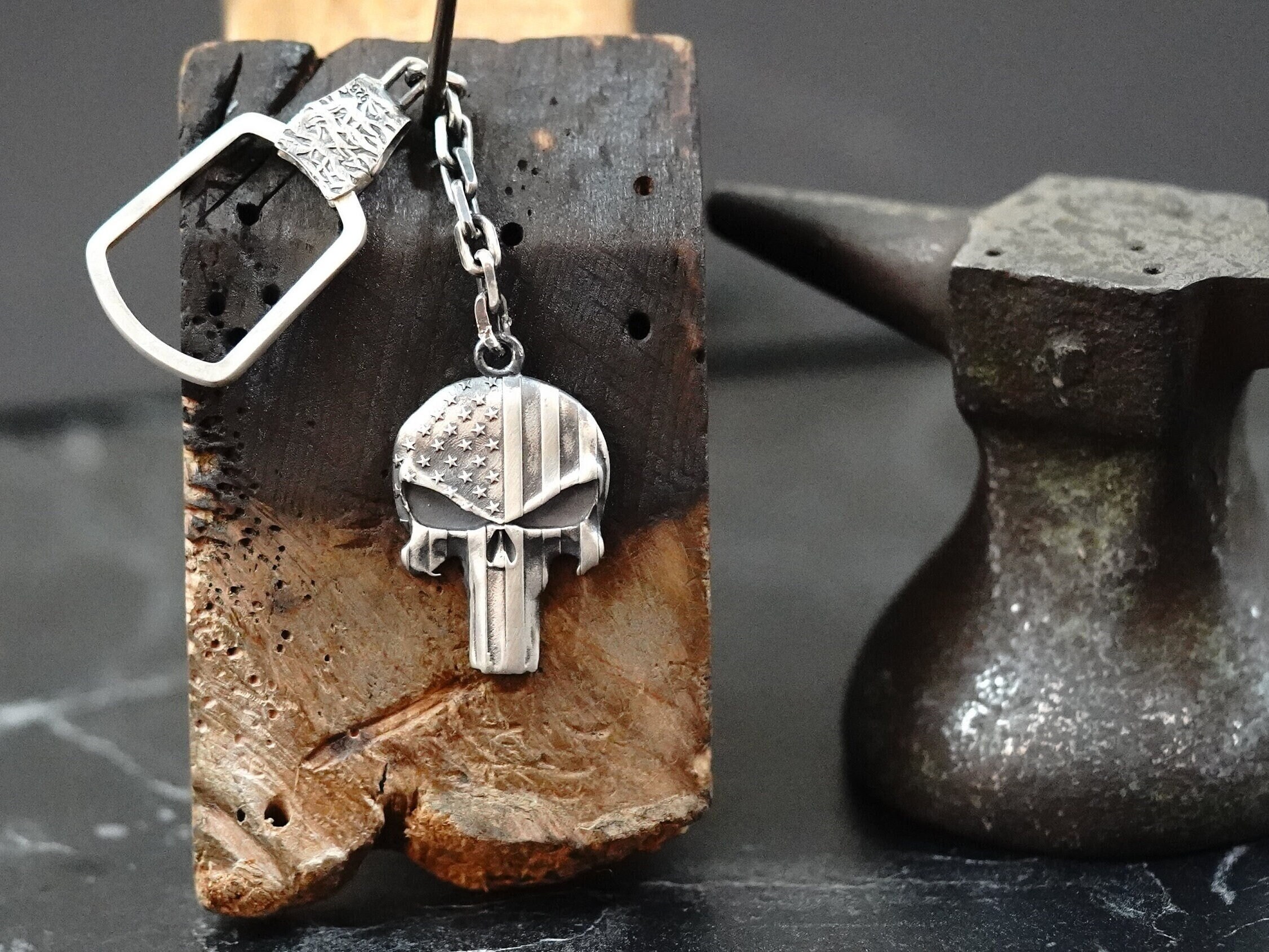 Punisher Keychain Etsy