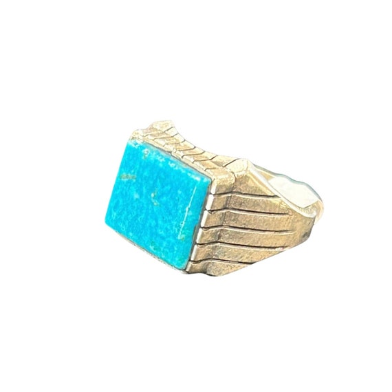 S/S Trevor Jack Kingman Turquoise Ring Sz 10