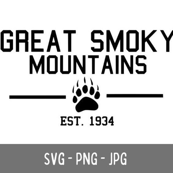 Great Smoky Mountains SVG-PNG-JPG, National Park - Cricut Cut File