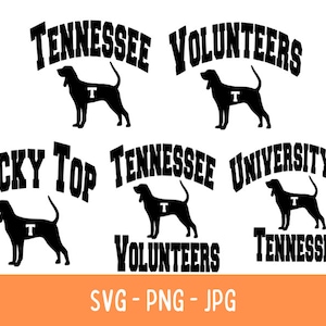 Universiteit van Tennessee vrijwilligers Smokey mascotte bundel SVG-PNG-JPG - Cricut Cut-bestand