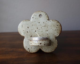 Handmade Ceramic Wall Candle Holder - Flower Shaped