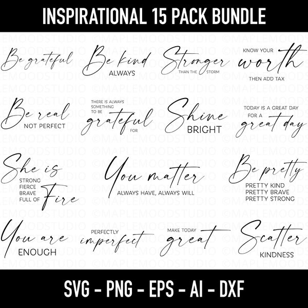 Inspirational SVG Bundle, Mental Health SVG, You Matter SVG, Motivational svg, Self Love svg png, Cut Files for Cricut Silhouette eps dxf ai